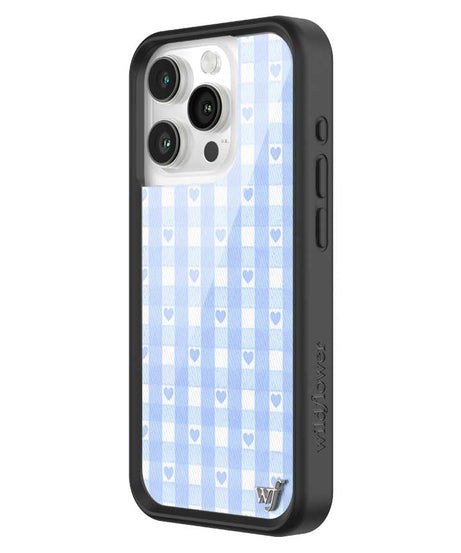 Gingham Hearts | Blue iPhone Case