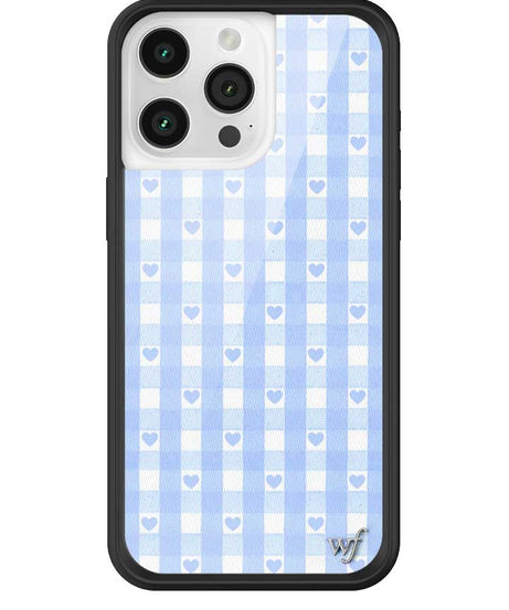 Gingham Hearts | Blue iPhone Case