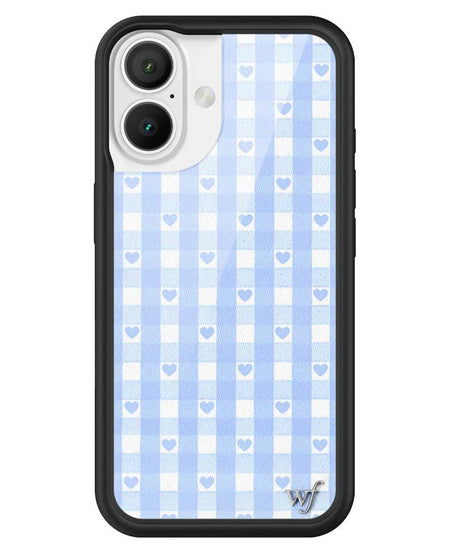 Gingham Hearts | Blue iPhone Case