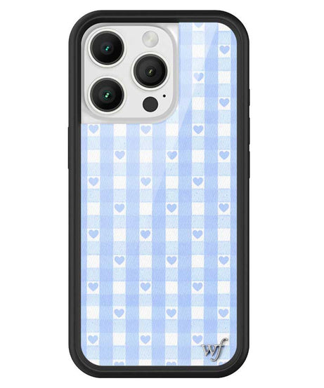Gingham Hearts | Blue iPhone Case