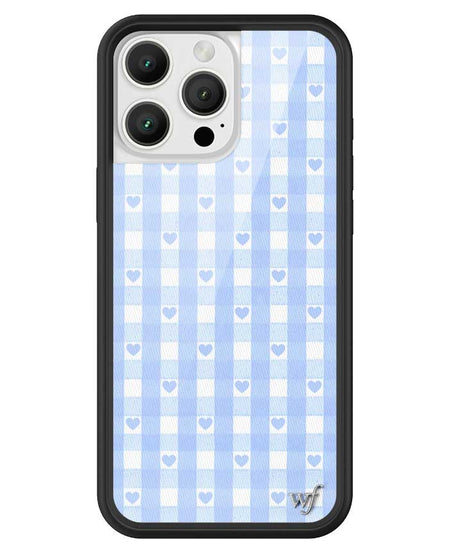 Gingham Hearts | Blue iPhone Case