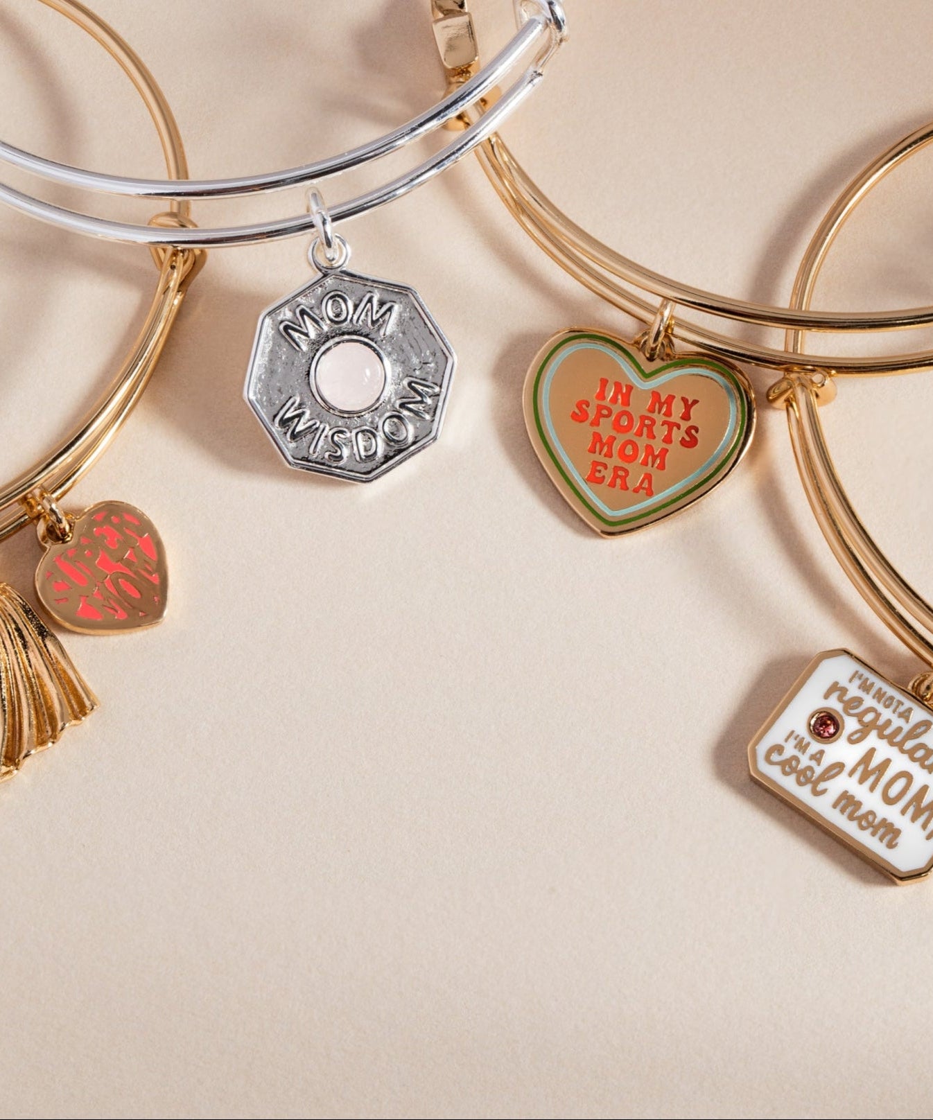 'In My Sports Mom Era' Heart' Charm Bangle