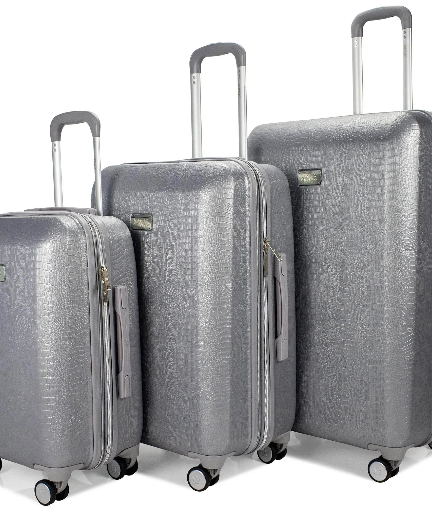 3-teiliges, erweiterbares elegantes Schlangenhaut-Gepäckset