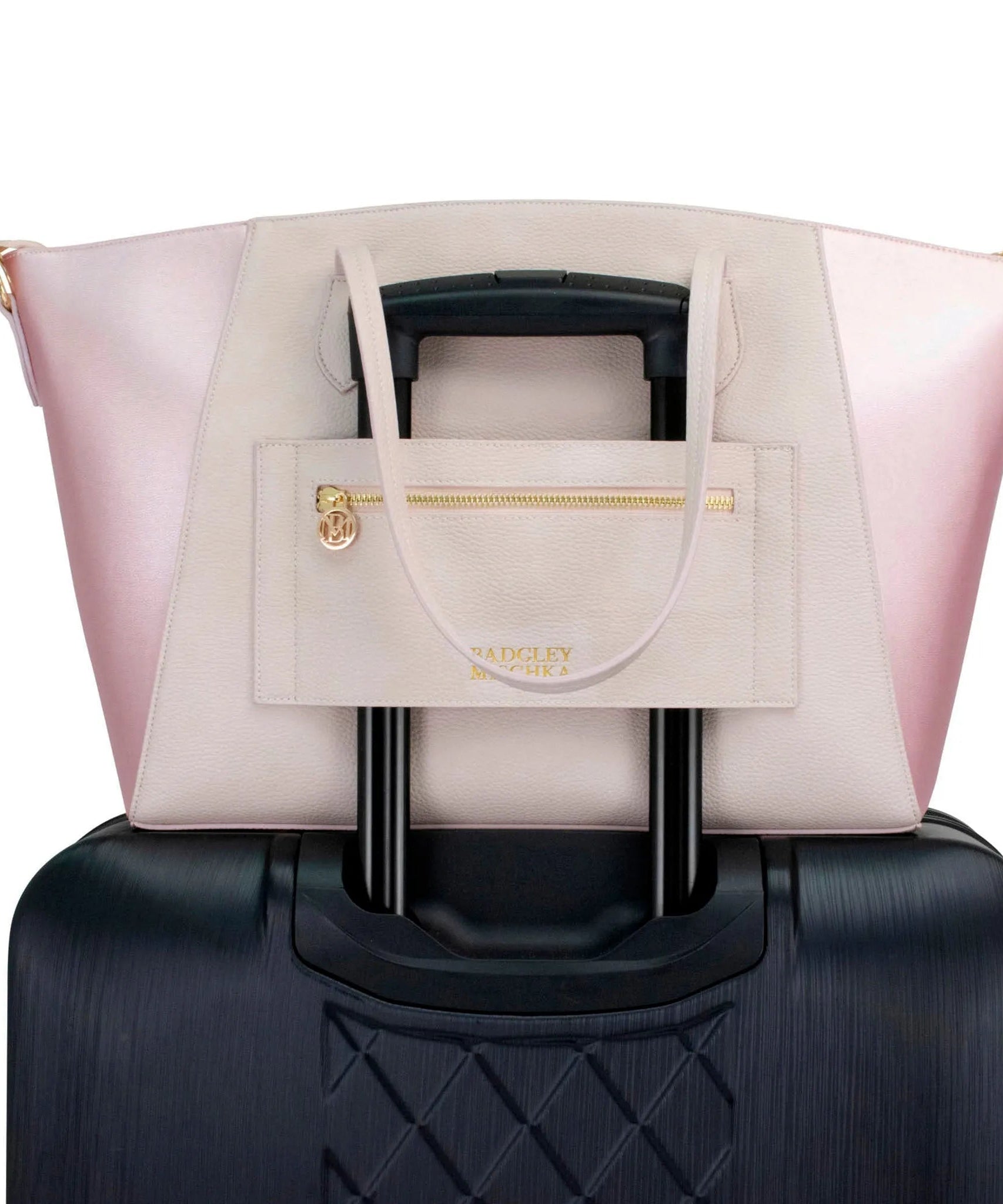 Caroline Weekender Reisetasche aus veganem Leder mit Monogramm