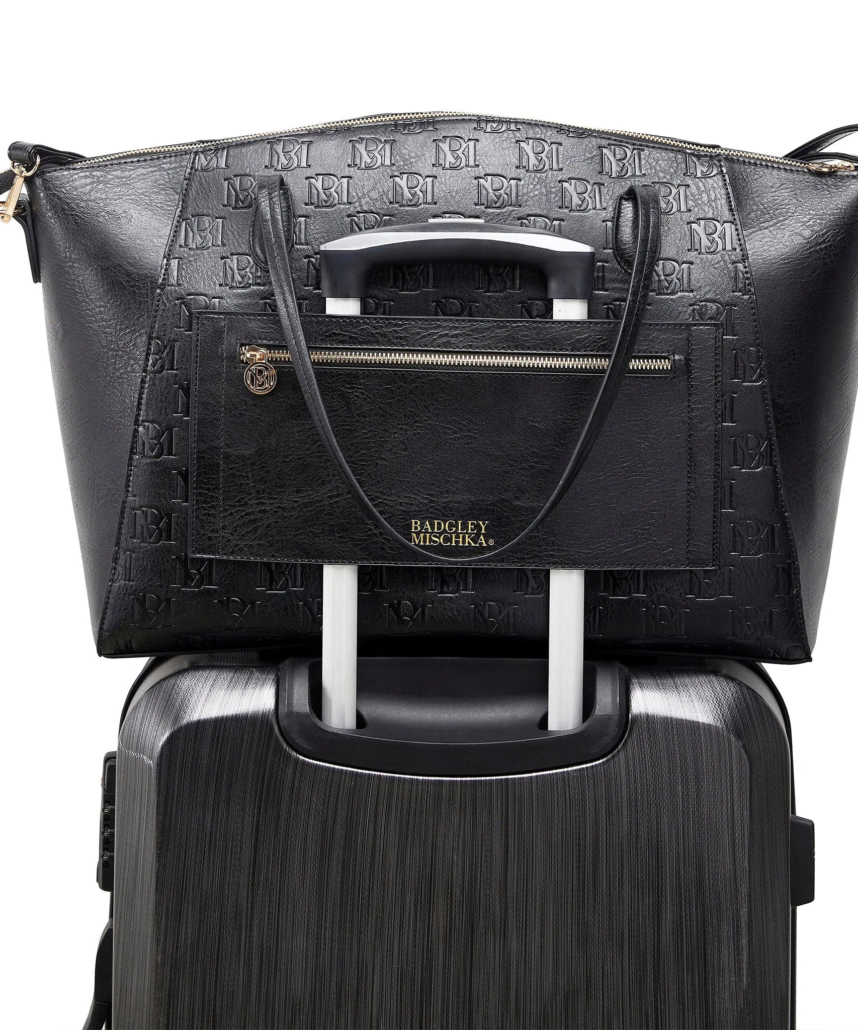 Caroline Weekender Reisetasche aus veganem Leder mit Monogramm