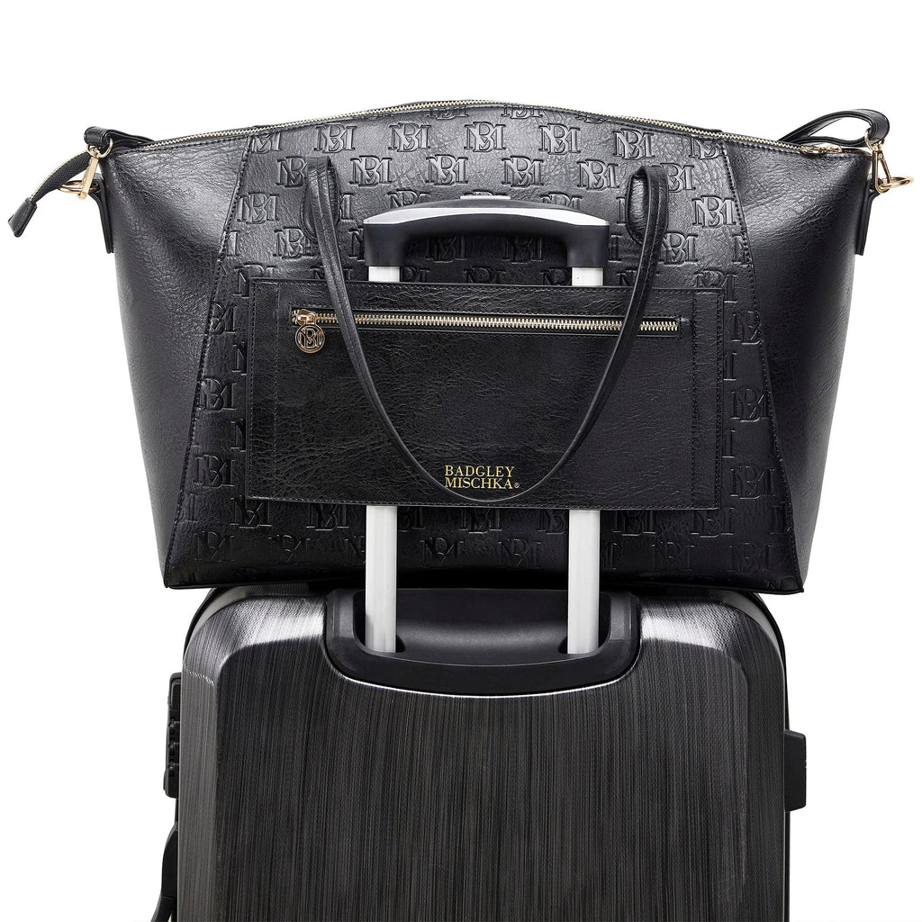 Caroline Vegan Leather Monogram Weekender Duffel Bag