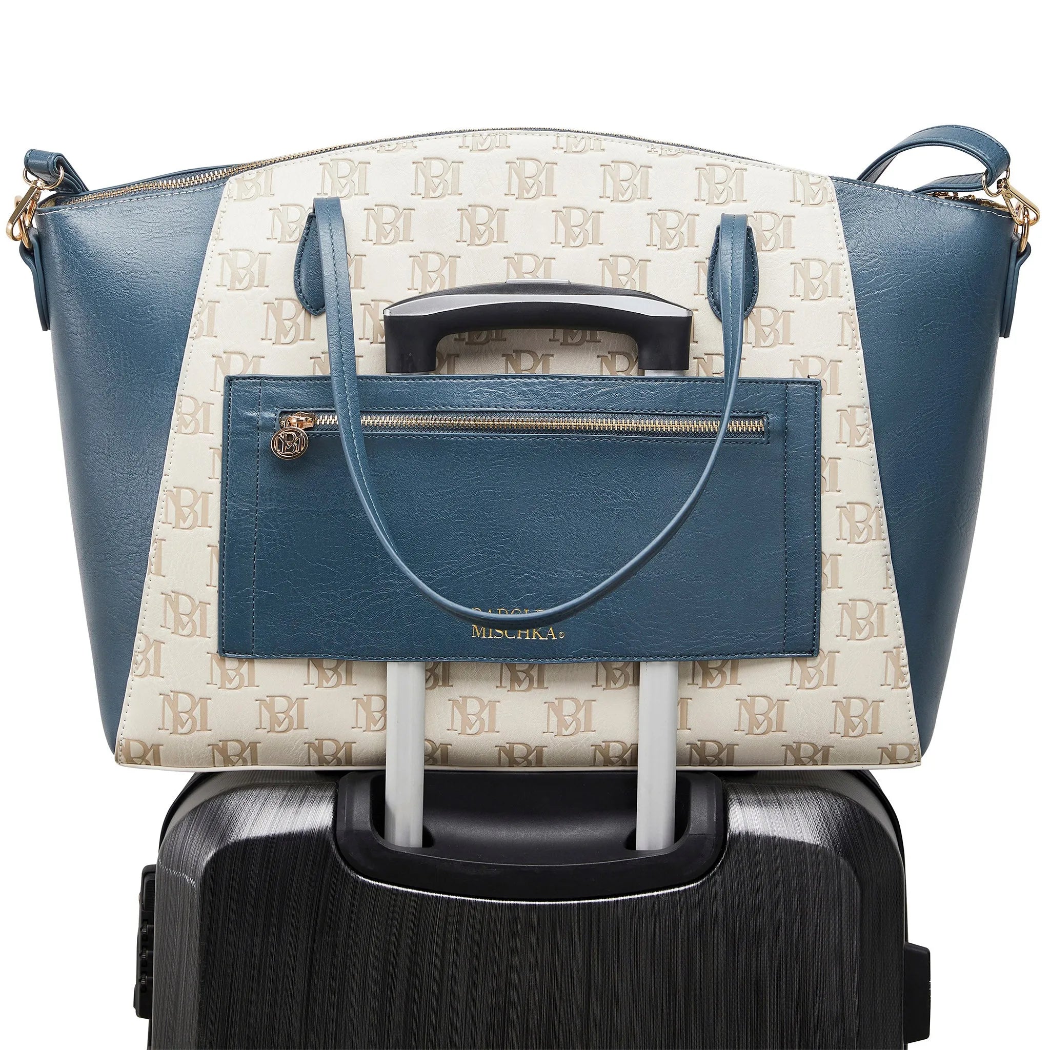 Caroline Weekender Reisetasche aus veganem Leder mit Monogramm
