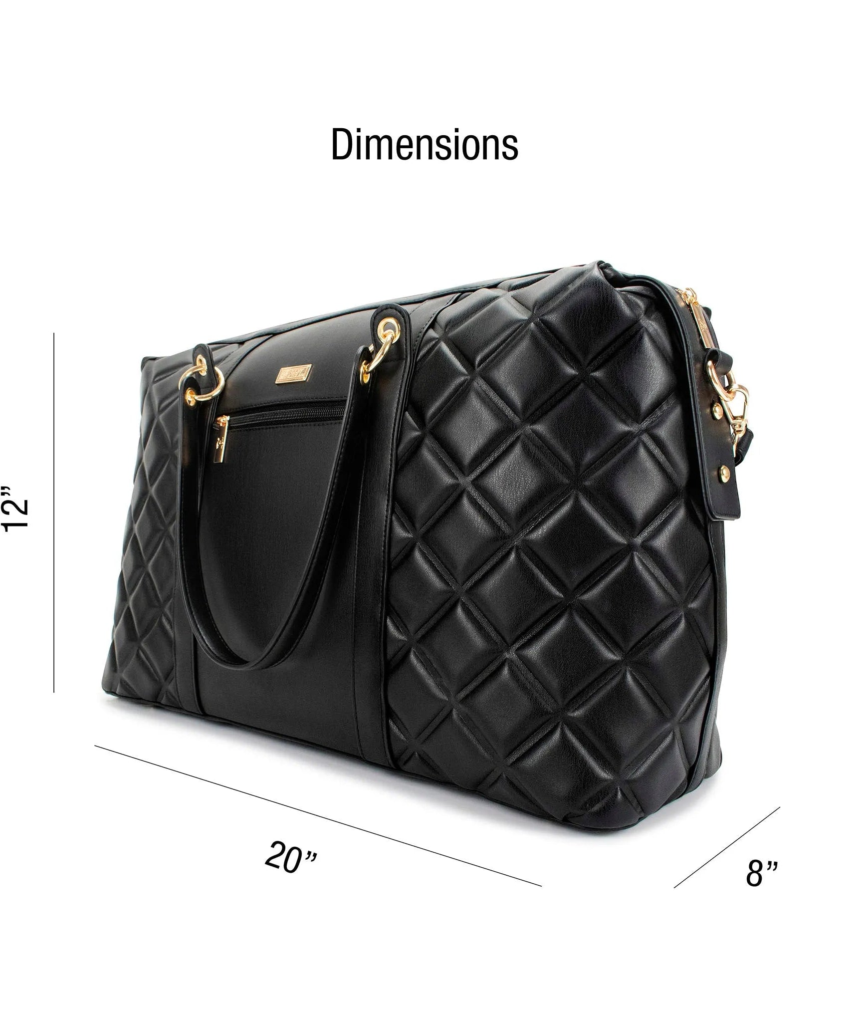 Diamantgesteppte vegane Leder-Weekender-Tasche