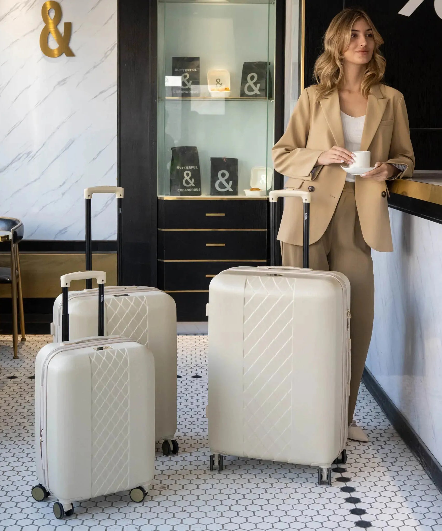 Diamond 3-teiliges erweiterbares elegantes Koffer-Set