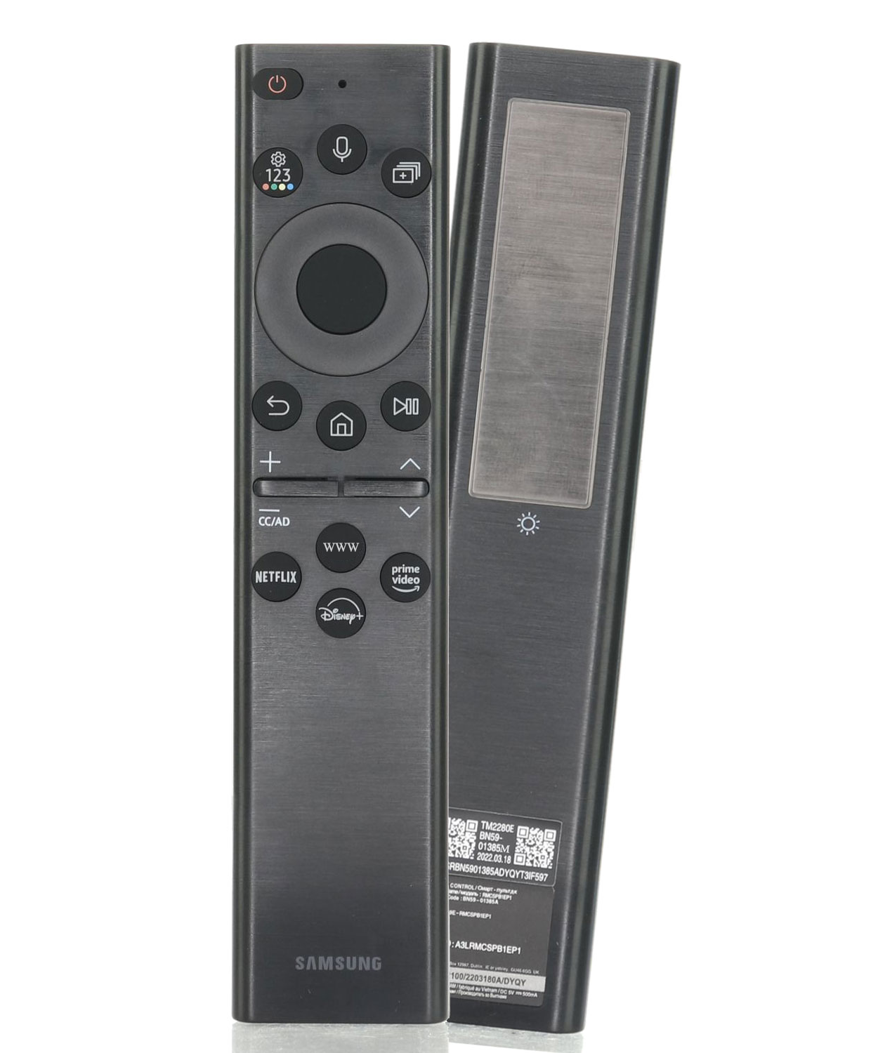 Samsung BN59-01385M TV Remote Control | Eco-Smart | Solar | Netflix | WWW | Samsung TV+ | Disney+ - BN5901385M