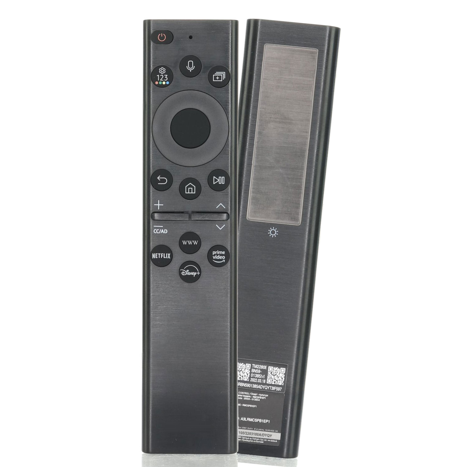 Samsung BN59-01385M TV Remote Control | Eco-Smart | Solar | Netflix | WWW | Samsung TV+ | Disney+ - BN5901385M