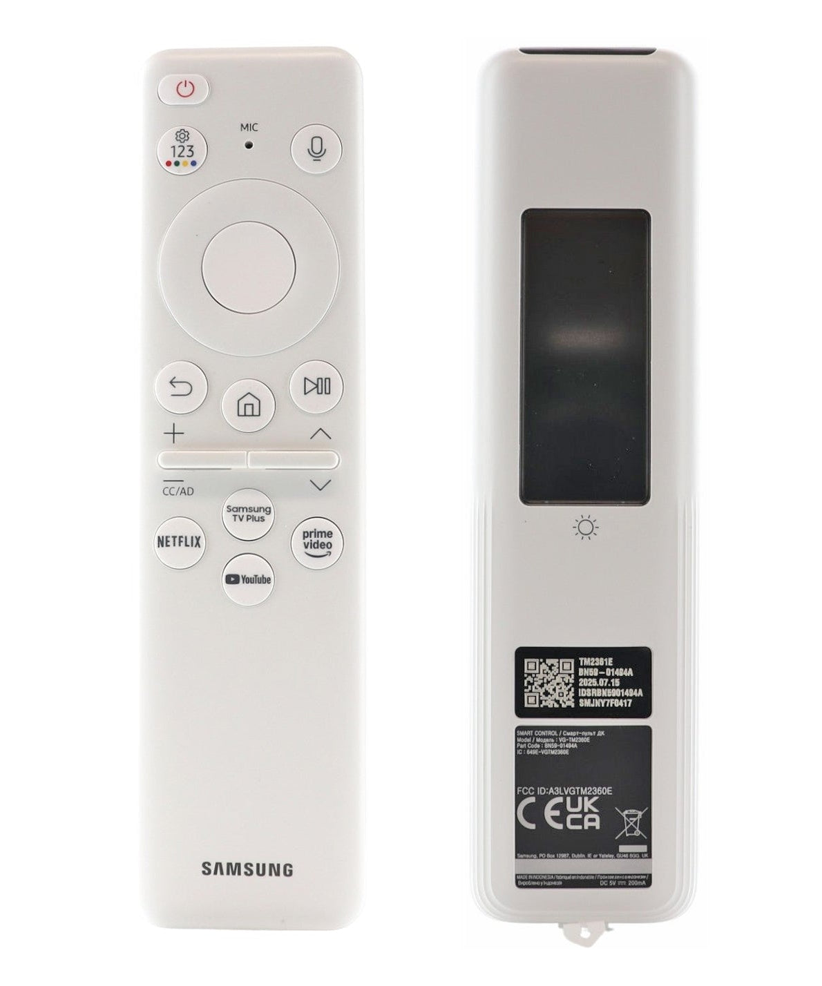 Samsung BN59-01494A / TM2361E Eco Smart TV Remote Control | White | Solar Cell | RF and IR | The Frame | 2023 - BN5901494A