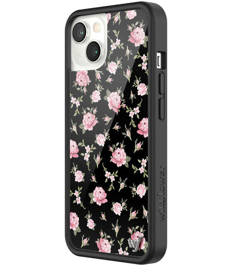 Black and Pink Floral iPhone Case