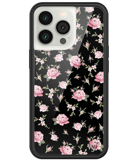 Black and Pink Floral iPhone Case