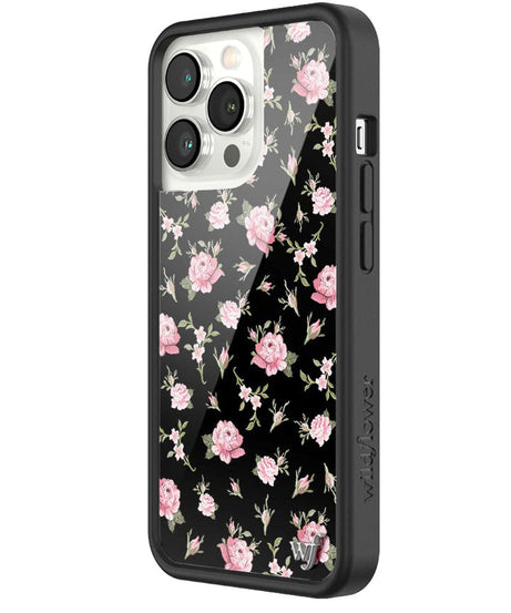 Black and Pink Floral iPhone Case