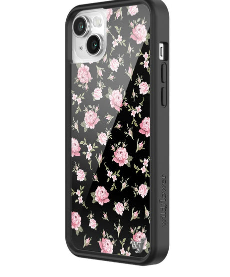 Black and Pink Floral iPhone Case