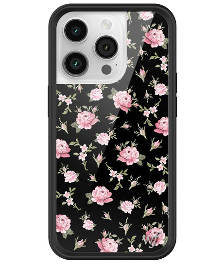 Black and Pink Floral iPhone Case