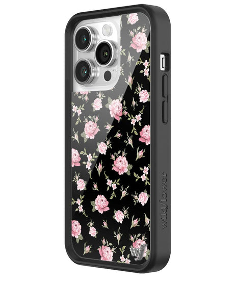 Black and Pink Floral iPhone Case