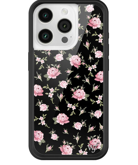 Black and Pink Floral iPhone Case