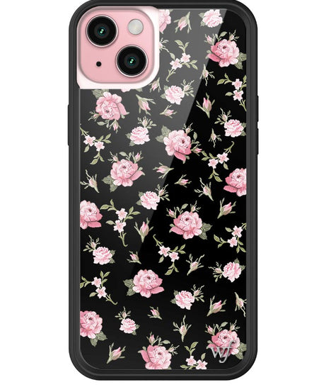 Black and Pink Floral iPhone Case
