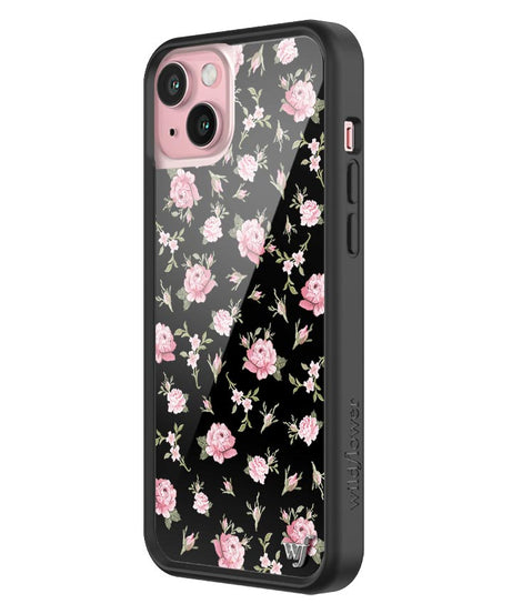 Black and Pink Floral iPhone Case
