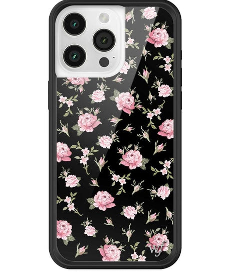 Black and Pink Floral iPhone Case