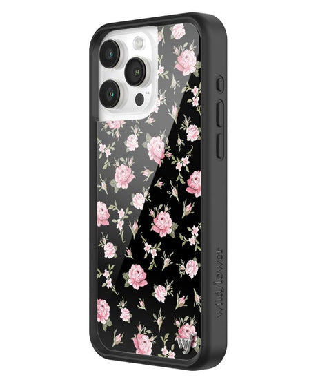 Black and Pink Floral iPhone Case