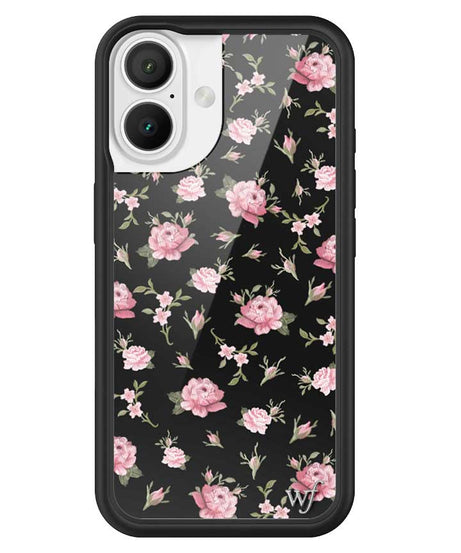 Black and Pink Floral iPhone Case