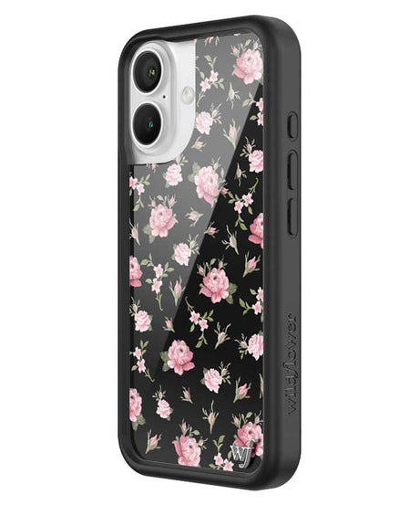 Black and Pink Floral iPhone Case