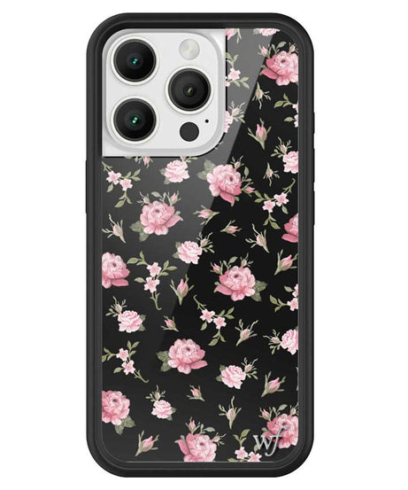 Black and Pink Floral iPhone Case