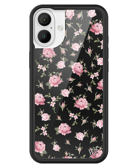 Black and Pink Floral iPhone Case