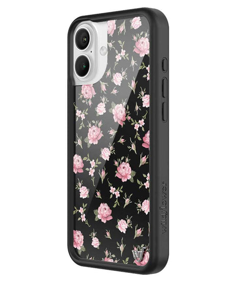 Black and Pink Floral iPhone Case