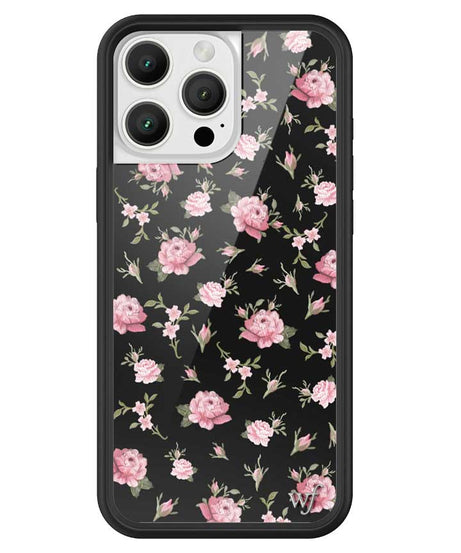 Black and Pink Floral iPhone Case