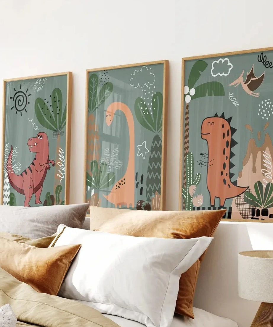 Grünes Dinosaurier Kinderzimmer Deko Kinderzimmer Wandkunst