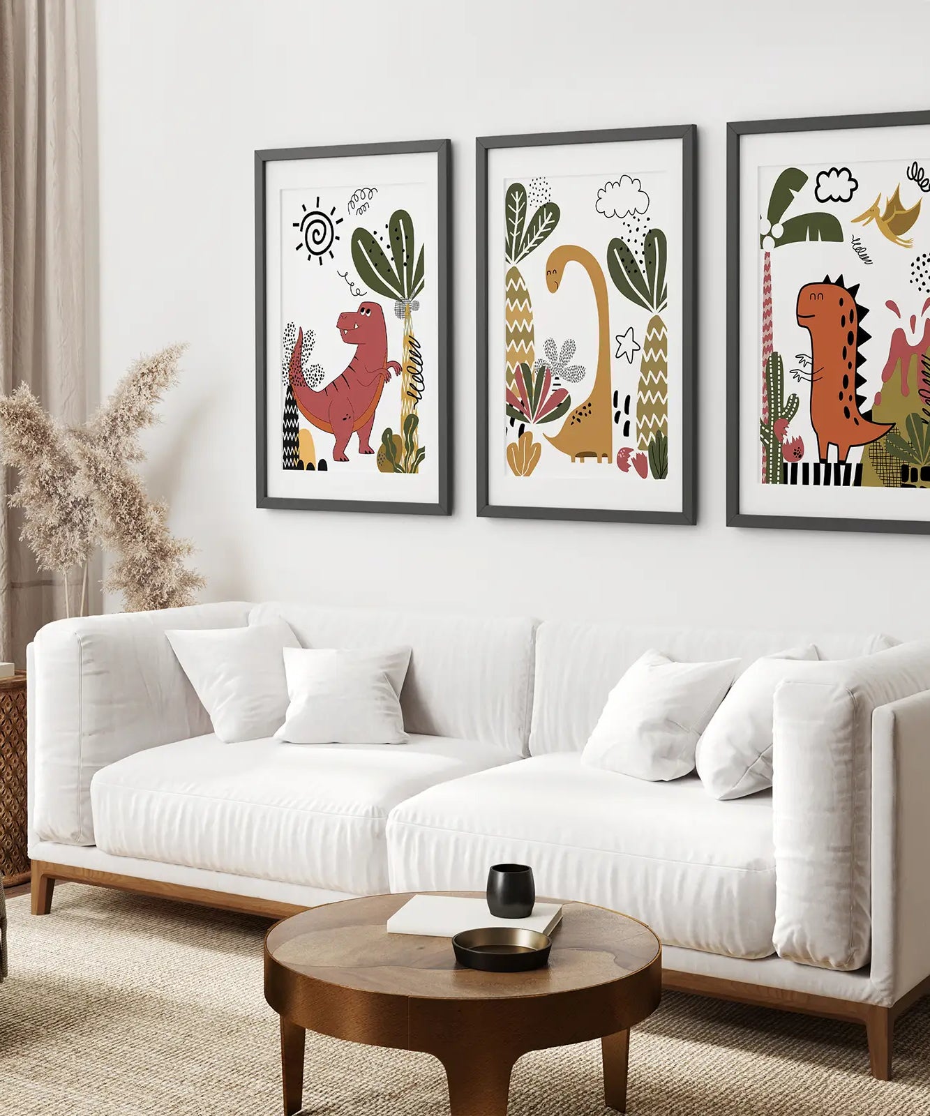 Süße Dino-Drucke Set Jungen Kinderzimmer Wandkunst Deko