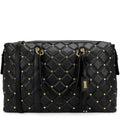 Diamond Quilted Vegan Leather Weekender Tote Bag