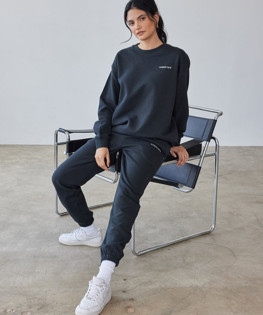 Basics Black Unisex Crewneck