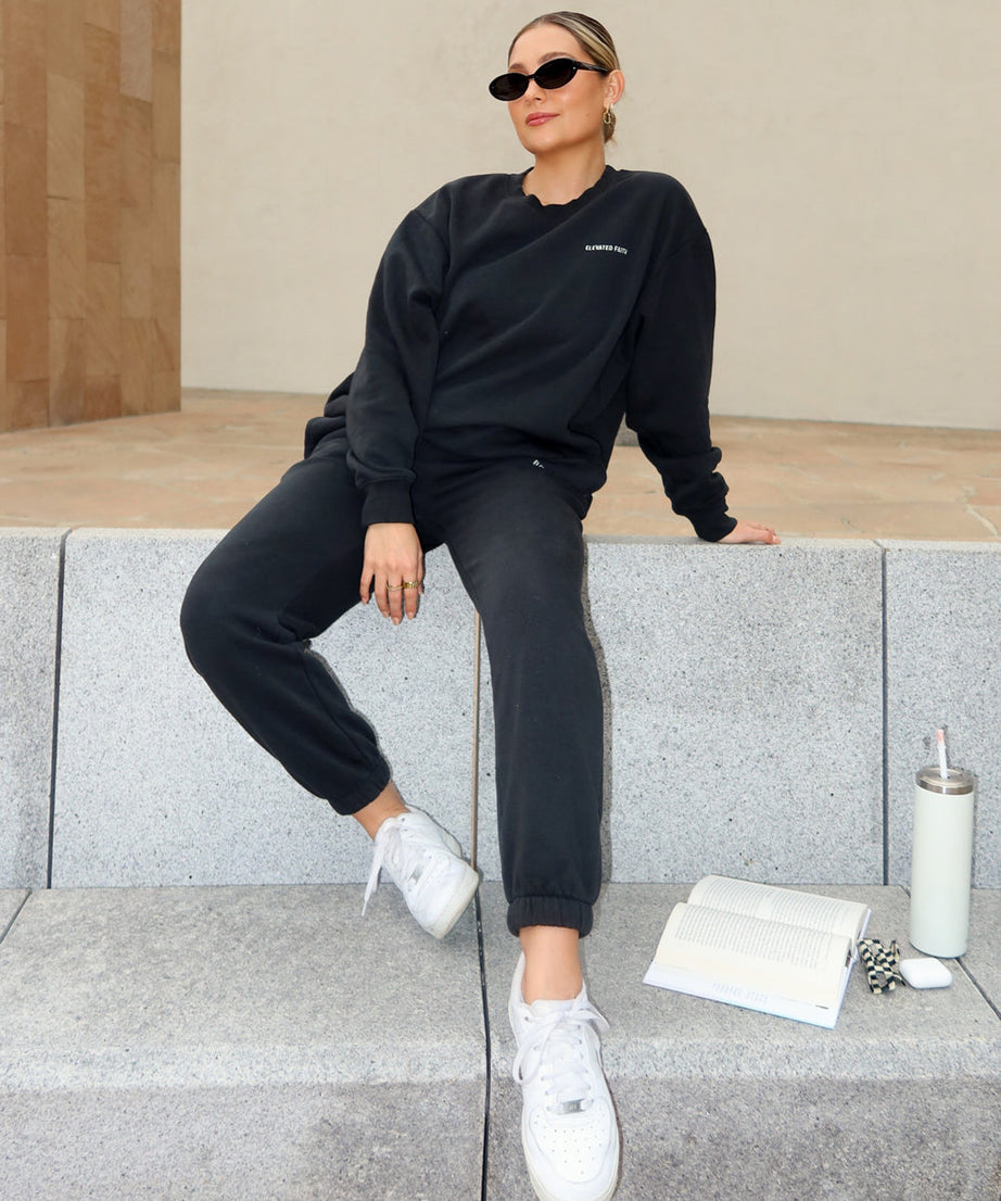 Basics Black Unisex Crewneck