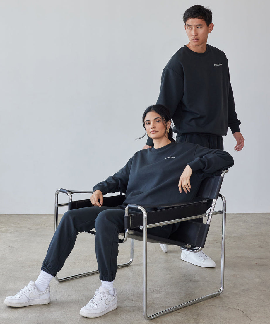 Basics Black Unisex Crewneck