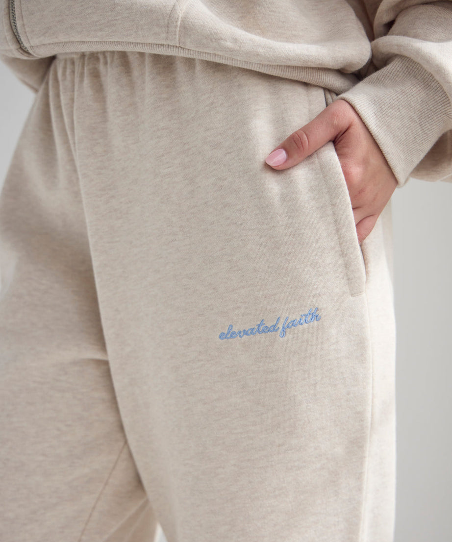 Basics Eggshell Wide Leg Sweatpant
