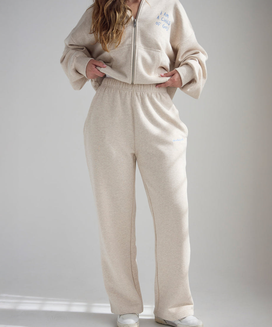 Basics Eggshell Wide Leg Sweatpant