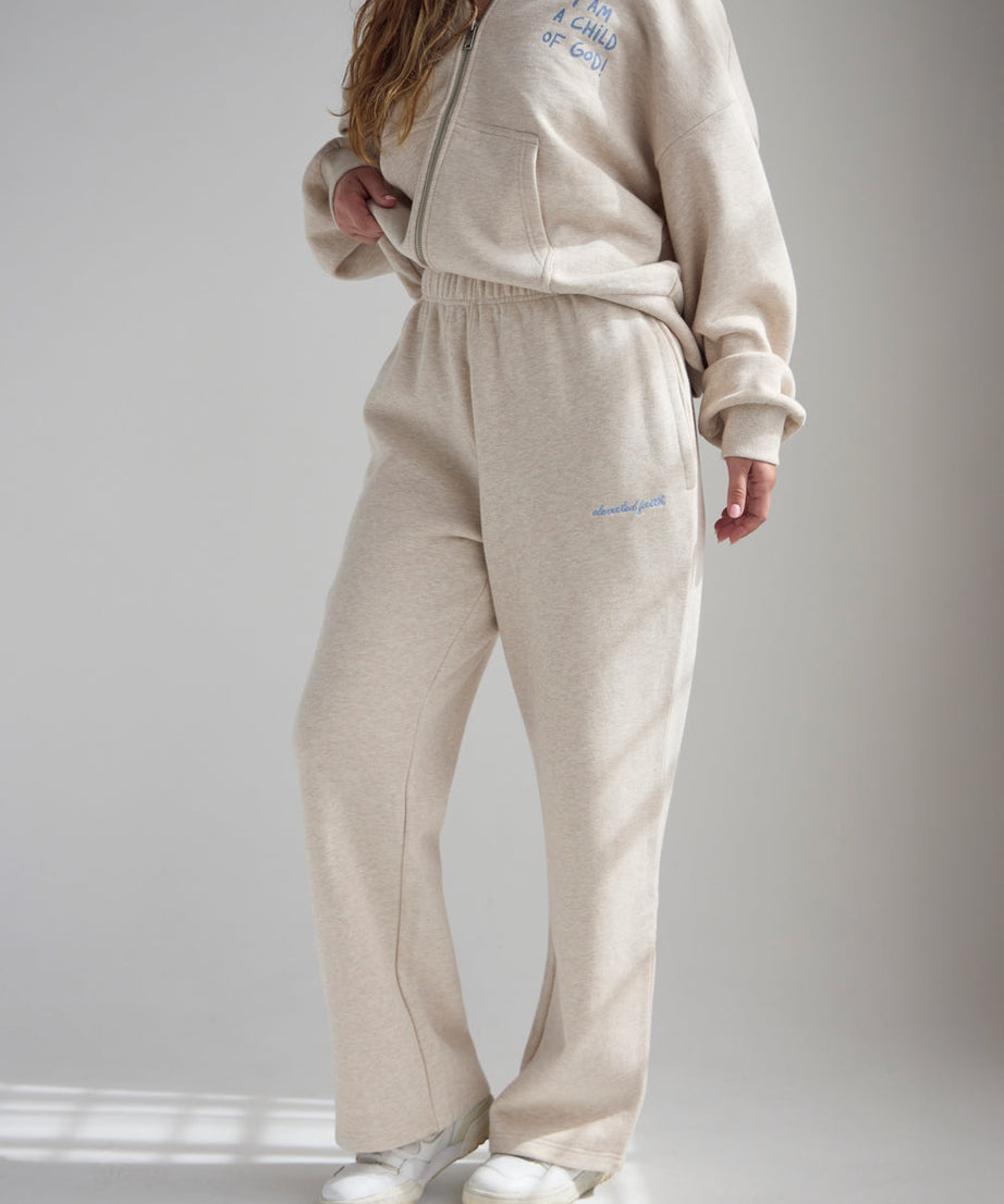 Basics Eggshell Wide Leg Sweatpant