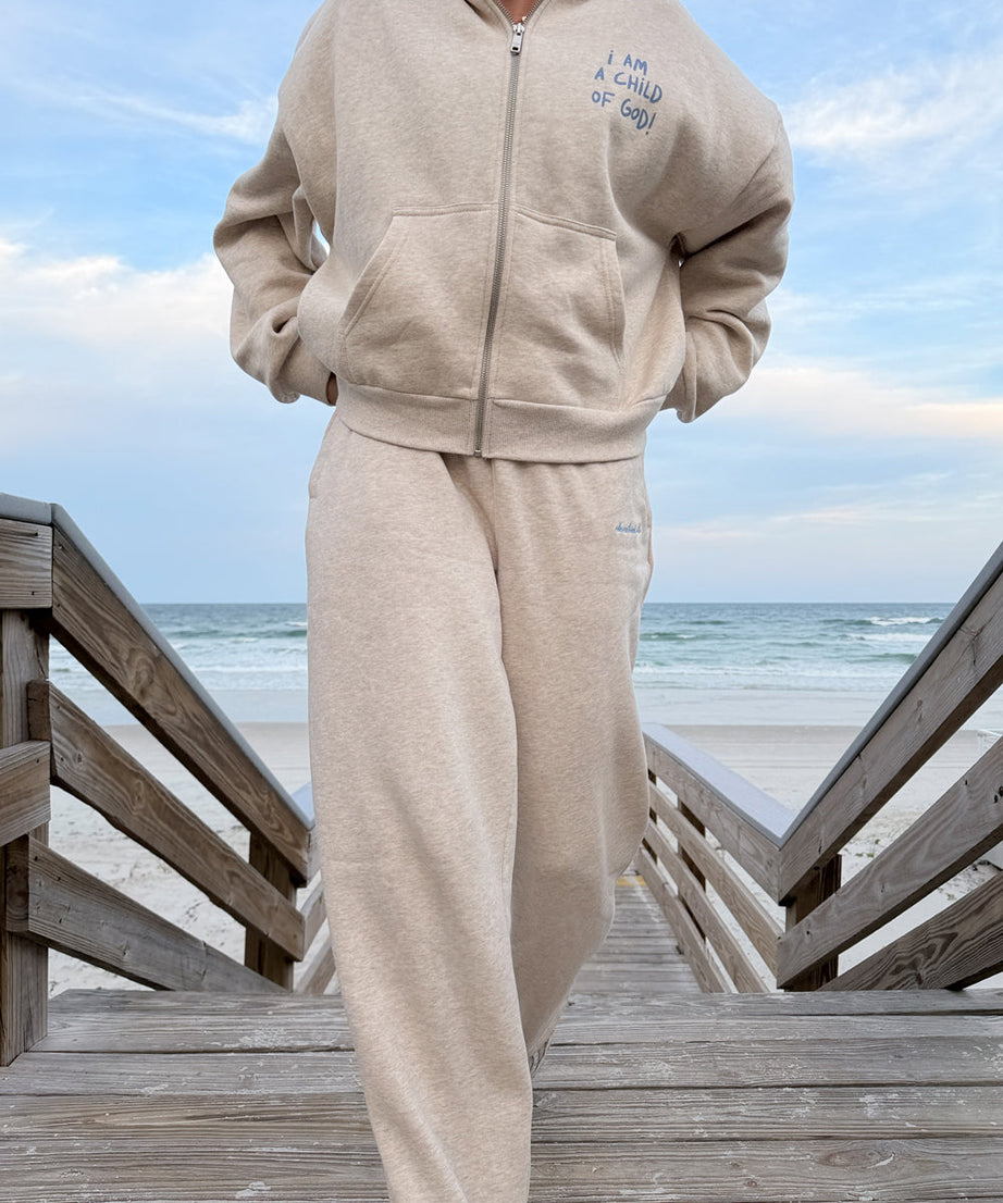 Basics Eggshell Wide Leg Sweatpant
