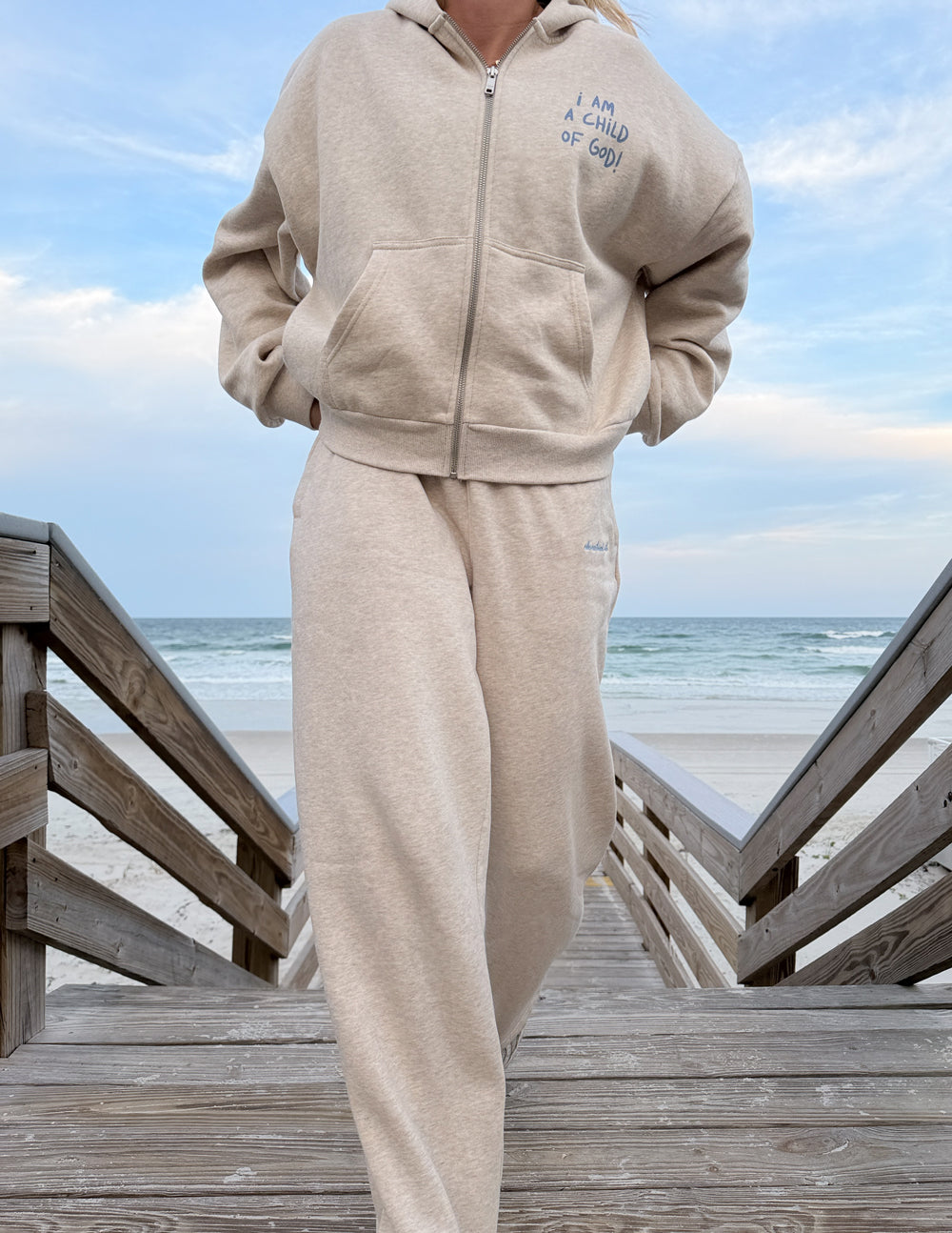 Basics Eggshell Wide Leg Sweatpant