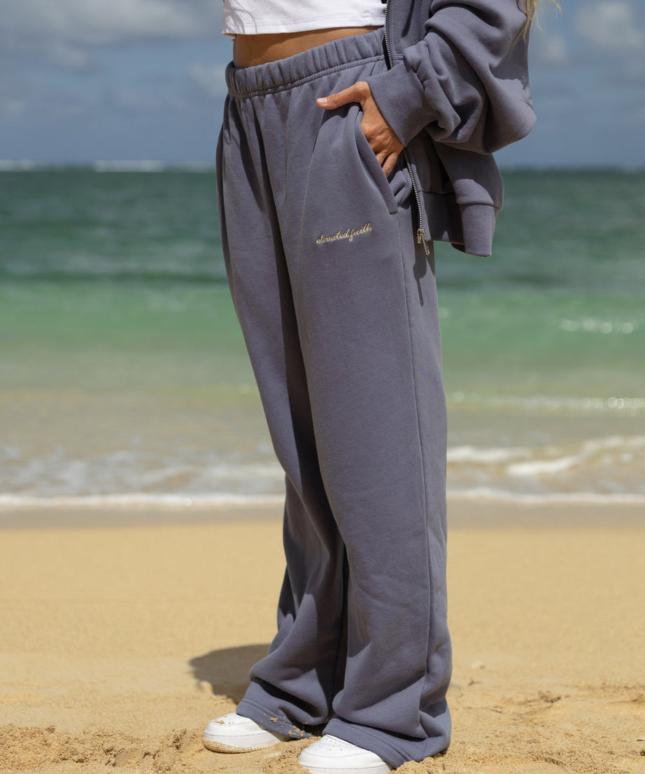 Basics Plum Wide Leg Sweatpant