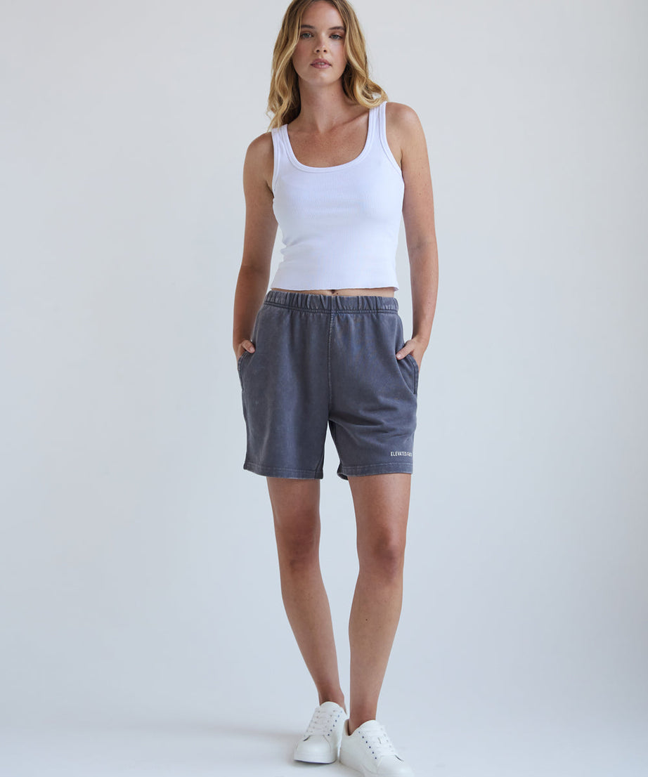 Basics Rauchgraue Damen-Shorts