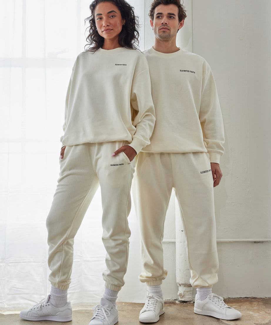 Basics White Sand Unisex Crewneck