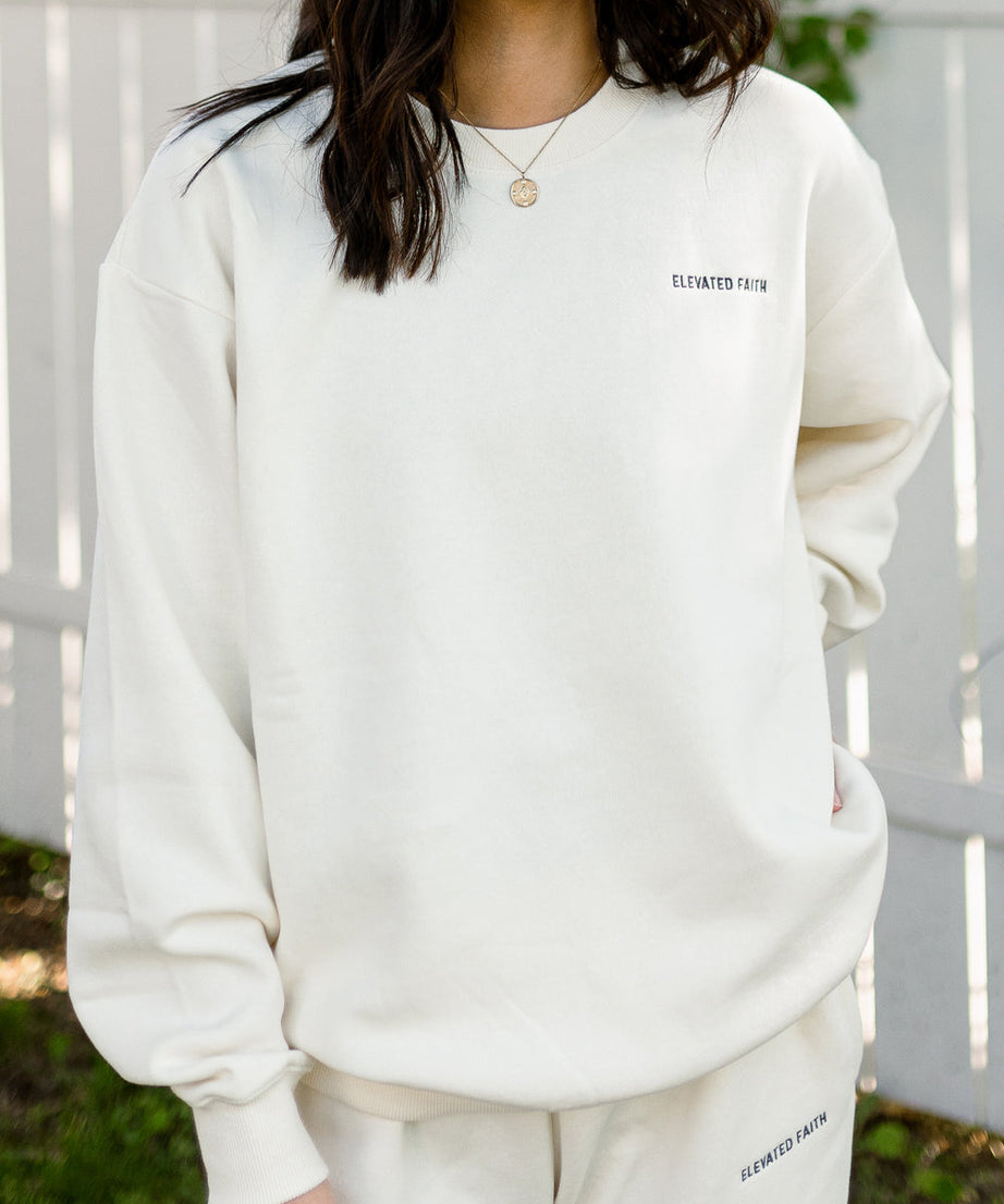 Basics White Sand Unisex Crewneck