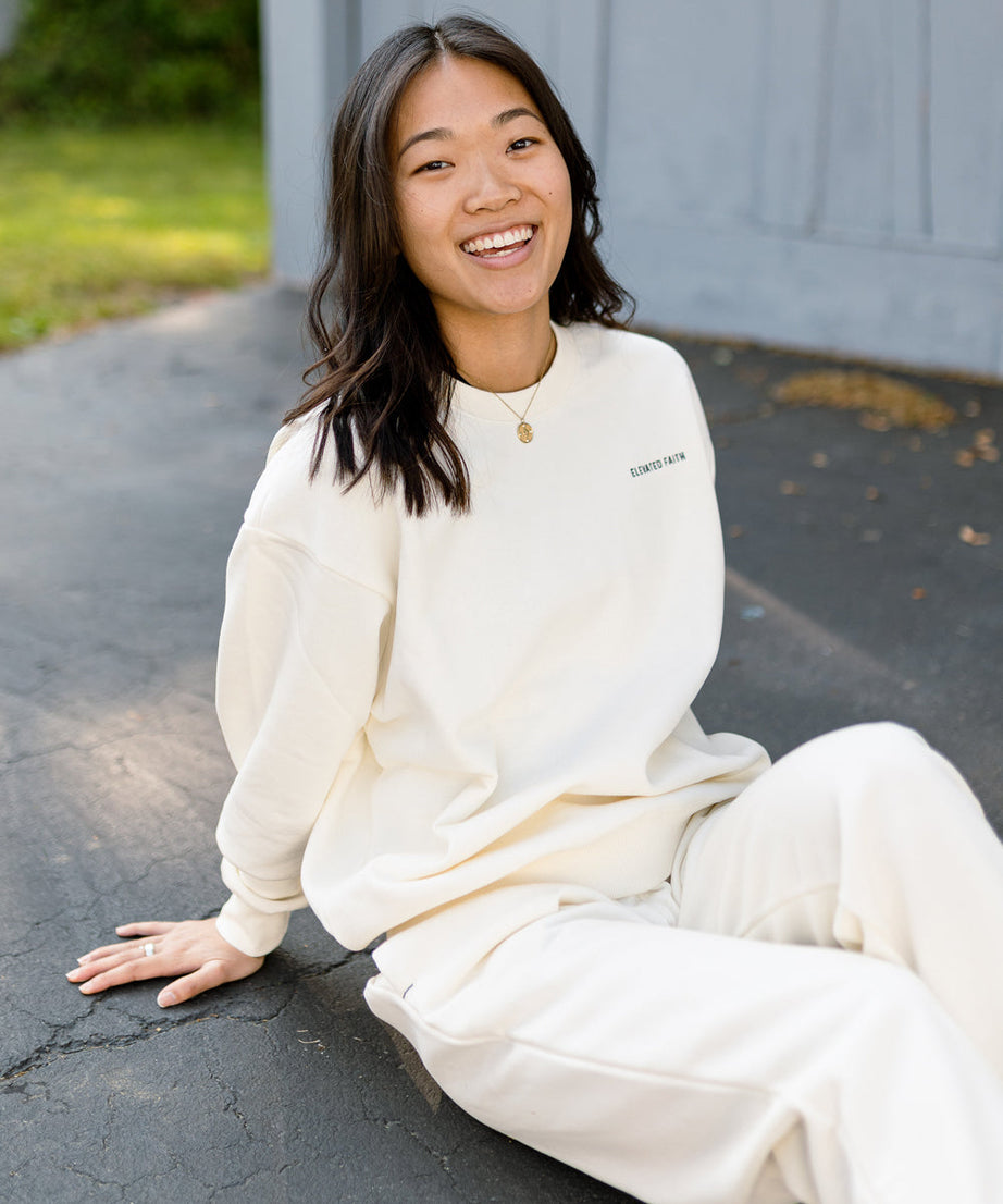 Basics White Sand Unisex Crewneck