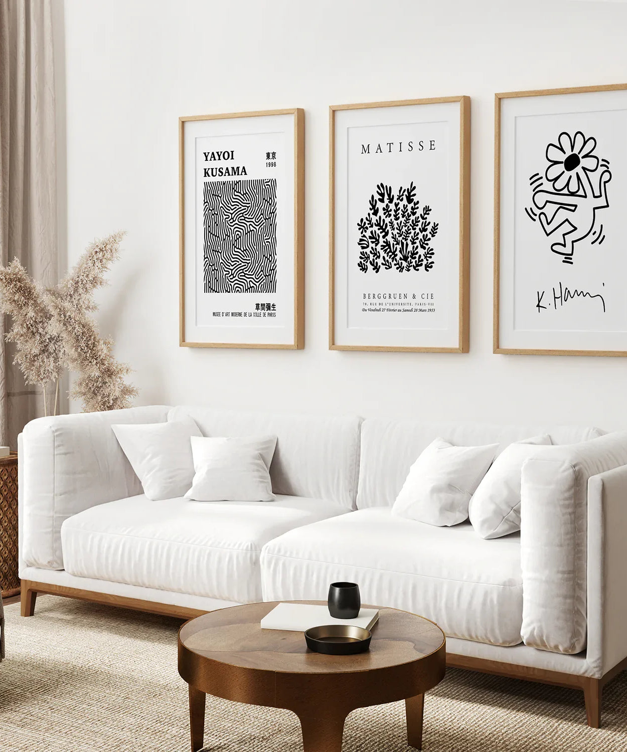 Schwarz-Weiß Matisse Kunst 3er Poster-Set